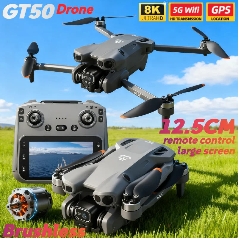 Best sales GT50 Drone 4.3-Inch Screen Remote Control 8K EIS 183g